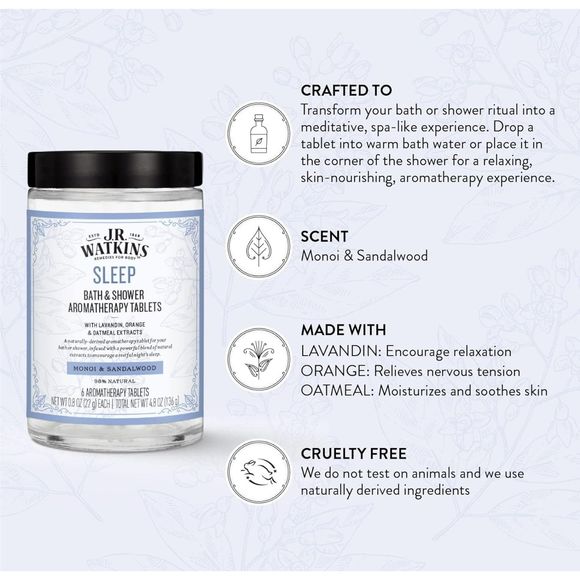 J.R. Watkins Sleep Bath & Shower Tablets, Monoi & Sandalwood Shower Steamers - Picture 6 of 8